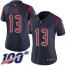 Nike Houston Texans #13 Brandin Cooks Navy Blue Womens Stitched NFL Limited Rush 100th Season Jersey