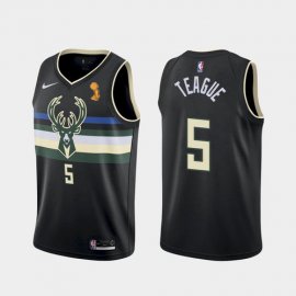 Nike Milwaukee Bucks #5 Jeff Teague Womens 2021 NBA Finals Champions Swingman Statement Edition Jersey Black Womens