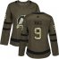 Adidas New Jersey Devils #9 Taylor Hall Green Salute to Service Womens Stitched NHL Jersey