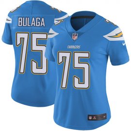 Nike Los Angeles Chargers #75 Bryan Bulaga Electric Blue Alternate Womens Stitched NFL Vapor Untouchable Limited Jersey