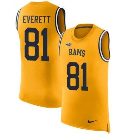 Nike Los Angeles Rams #81 Gerald Everett Gold Mens Stitched NFL Limited Rush Tank Top Jersey