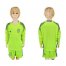 Spain Blank Shiny Green Long Sleeves Goalkeeper Kid Soccer Country Jersey