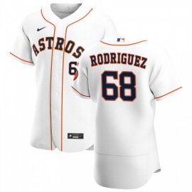 Houston Astros #68 Nivaldo Rodriguez Mens Nike White Home 2020 Authentic Player MLB Jersey