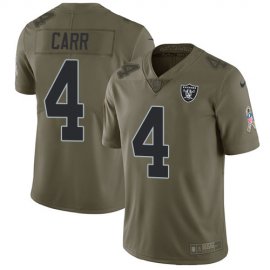 Nike Las Vegas Raiders #4 Derek Carr Olive Mens Stitched NFL Limited 2017 Salute To Service Jersey