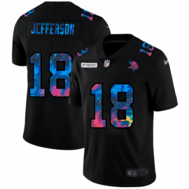 Minnesota Minnesota Vikings #18 Justin Jefferson Mens Nike Multi-Color Black 2020 NFL Crucial Catch Vapor Untouchable Limited Jersey