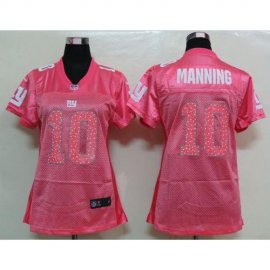 Nike New York Giants #10 Eli Manning Pink Sweetheart Womens NFL Game Jersey