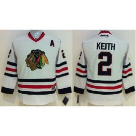 Chicago Blackhawks #2 Duncan Keith White Stitched youth NHL Jersey