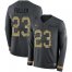 Nike Kansas City Chiefs #23 Kendall Fuller Anthracite Salute to Service Mens Stitched NFL Limited Therma Long Sleeve Jersey