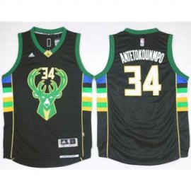 Milwaukee Bucks #34 Giannis Antetokounmpo Black Alternate Stitched NBA Jersey