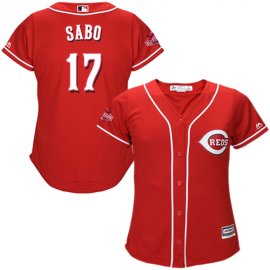 Cincinnati Reds #17 Chris Sabo Red Alternate Womens Stitched MLB Jersey