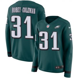 Nike Philadelphia Eagles #31 Nickell Robey-Coleman Green Team Color Womens Stitched NFL Limited Therma Long Sleeve Jersey