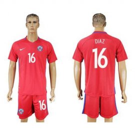 Chile #16 Diaz Home Soccer Country Jersey