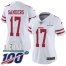 Nike San Francisco 49ers #17 Emmanuel Sanders White Super Bowl LIV 2020 Womens Stitched NFL 100th Season Vapor Limited Jersey
