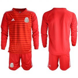 Mexico Blank Red Long Sleeves Goalkeeper Soccer Country Jersey