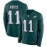 Nike Philadelphia Eagles #11 Carson Wentz Midnight Green Team Color Youth Stitched NFL Limited Therma Long Sleeve Jersey