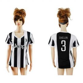 Womens Juventus #3 Chiellini Home Soccer Club Jersey