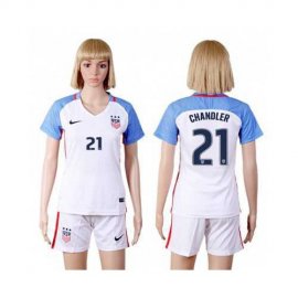 Womens USA #21 Chandler Home Soccer Country Jersey
