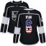 Adidas Los Angeles Kings #6 Joakim Ryan Black Home Authentic USA Flag Womens Stitched NHL Jersey