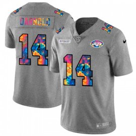 New York New York Jets #14 Sam Darnold Mens Nike Multi-Color 2020 NFL Crucial Catch NFL Jersey Greyheather