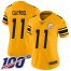 Nike Pittsburgh Steelers #11 Chase Claypool Gold Womens Stitched NFL Limited Inverted Legend 100th Season Jersey