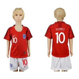 England #10 Rooney Away Kid Soccer Country Jersey