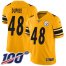 Nike Pittsburgh Steelers #48 Bud Dupree Gold Mens Stitched NFL Limited Inverted Legend 100th Season Jersey