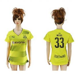 Womens Dortmund #33 Weigl Home Soccer Club Jersey