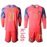 Italy #21 Donnarumma Pink Goalkeeper Long Sleeves Kid Soccer Country Jersey