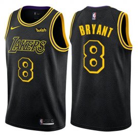 Mens Los Angeles Lakers #8 Kobe Bryant Authentic Black City Edition Jersey