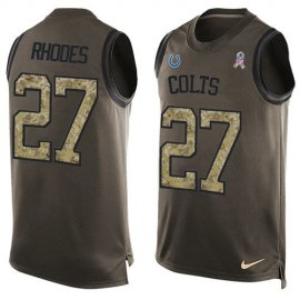 Nike Indianapolis Colts #27 Xavier Rhodes Green Mens Stitched NFL Limited Salute To Service Tank Top Jersey