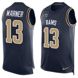 Nike Los Angeles Rams #13 Kurt Warner Navy Blue Team Color Mens Stitched NFL Limited Tank Top Jersey