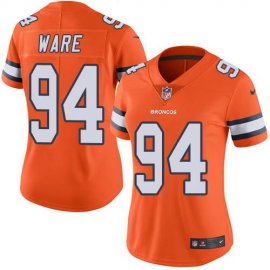 Nike Denver Broncos #94 DeMarcus Ware Orange Womens Stitched NFL Limited Rush Jersey