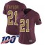 Nike Washington Football Team #21 Sean Taylor Burgundy Red Alternate Womens Stitched NFL 100th Season Vapor Limited Jersey