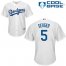 Los Angeles Dodgers #5 Corey Seager White Cool Base Stitched Youth MLB Jersey