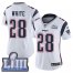 Nike New England Patriots #28 James White White Super Bowl LIII Bound Womens Stitched NFL Vapor Untouchable Limited Jersey