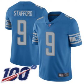 Nike Detroit Lions #9 Matthew Stafford Blue Team Color Mens Stitched NFL 100th Season Vapor Limited Jersey