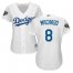 Los Angeles Dodgers #8 Manny Machado White Home 2018 World Series Womens Stitched MLB Jersey