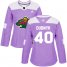 Adidas Minnesota Wild #40 Devan Dubnyk Purple Authentic Fights Cancer Womens Stitched NHL Jersey