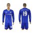 Chelsea #19 Diego Costa Home Long Sleeves Soccer Club Jersey