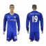 Chelsea #19 Diego Costa Home Long Sleeves Soccer Club Jersey