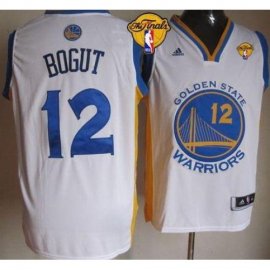 Warriors #12 Andrew Bogut White The Finals Patch Stitched NBA Jersey