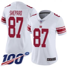 Nike New York Giants #87 Sterling Shepard White Womens Stitched NFL 100th Season Vapor Limited Jersey