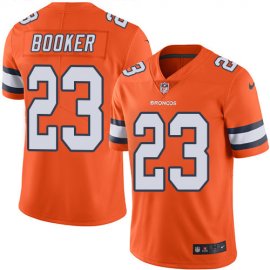 Nike Denver Broncos #23 Devontae Booker Orange Mens Stitched NFL Limited Rush Jersey