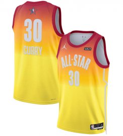 Mens 2023 All-Star #30 Stephen Curry Orange Game Swingman Stitched Basketball Jersey