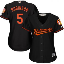 Baltimore Orioles #5 Brooks Robinson Black Alternate Womens Stitched MLB Jersey