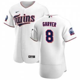 Minnesota Twins #8 Mitch Garver Mens Nike White Home 2020 60th Season Authentic Team MLB Jersey