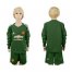 Manchester United Blank Green Goalkeeper Long Sleeves Kid Soccer Club Jersey