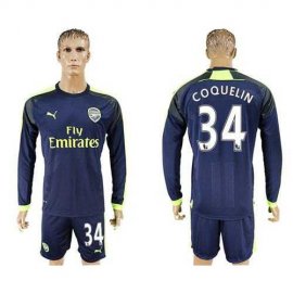 Arsenal #34 Coquelin Sec Away Long Sleeves Soccer Club Jersey