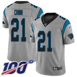 Nike Carolina Panthers #21 Jeremy Chinn Silver Mens Stitched NFL Limited Inverted Legend 100th Season Jersey