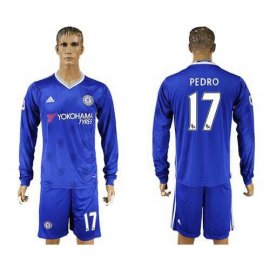 Chelsea #17 Pedro Home Long Sleeves Soccer Club Jersey
